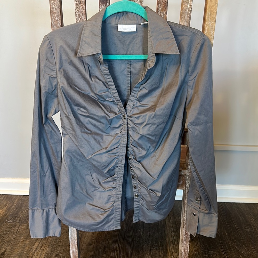 Women's New York & Company Blouse Button Down Shirt